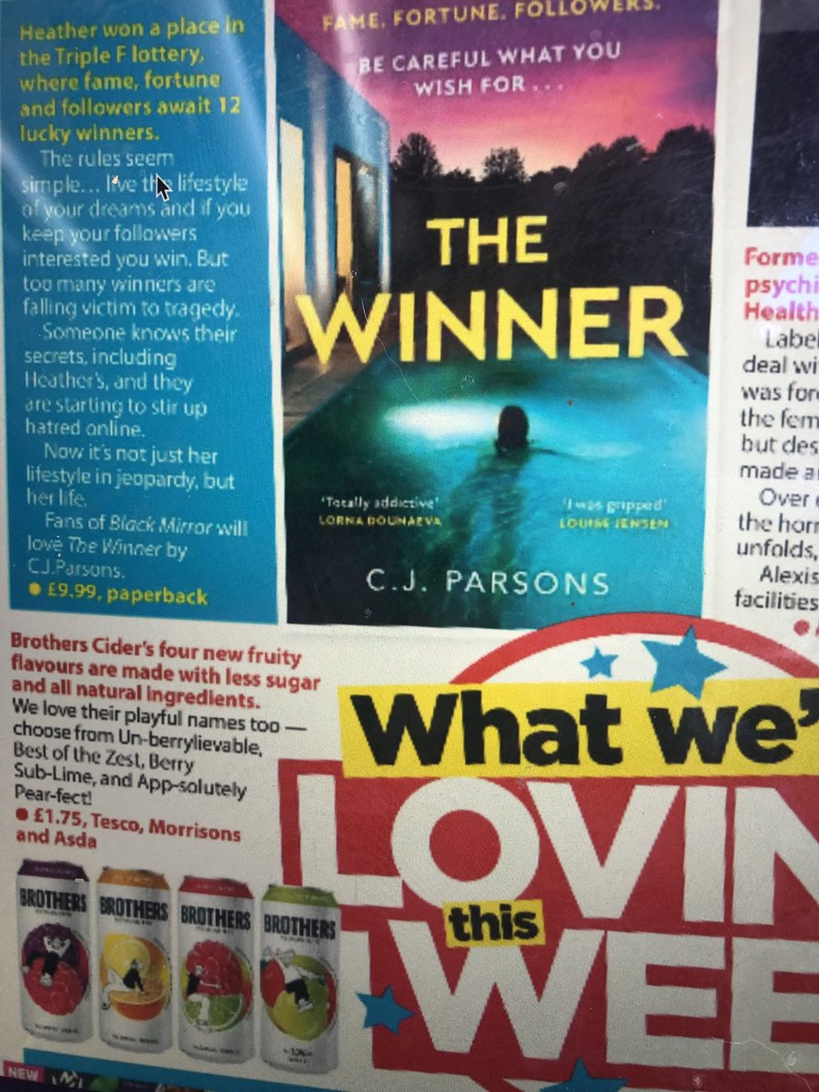‘Fans of “Black Mirror” will love “The Winner”’

Thank you <a href="/thatslife/">Ay 🍀</a> magazine for including The Winner in ‘What We’re Loving This Week.’  I’ve been surprised by the number of reviews that have compared it to Black Mirror. I think this is the 5th one. 

#books #author #thriller