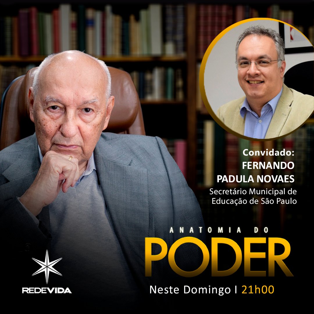REDEVIDA's tweet photo. Na edição deste domingo, Dr. Ives Gandra convida o Fernando Padula Novaes, Secretário Municipal de Educação de São Paulo, para o Anatomia do Poder.

Às 21h00, não perca!

#politica #informacao #ivesgandra #FernandoPadula #jornalismo #anatomiadopoder #anatomia https://t.co/xYMKztAEht