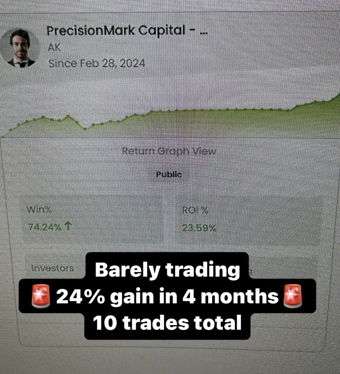 Astute0AK's tweet photo. Happy to share that I’ve achieved a 25% increase on a retail managed fund in 3.5 months, even after fees. 

I'm typically unavailable in the summer but always maintain a small hedge bias. Consistently kept drawdowns below 1% of the account and have averaged a 2% profit per trade. https://t.co/9KQ2VzvCOQ
