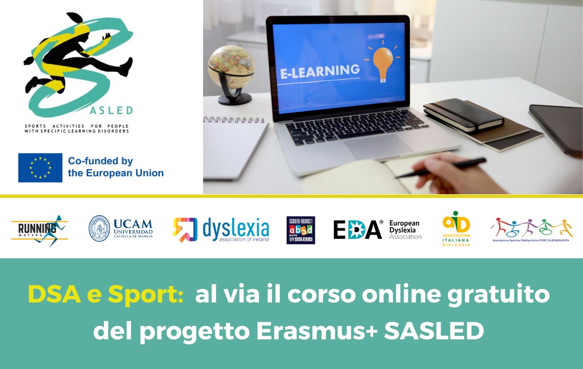 Sei un #educatore, un #istruttore, un #volontario nel mondo dello #sport? Nell’ambito del progetto Erasmus+ Sport “SASLED” puoi iscriverti a questo #corso online con tanti strumenti per rendere il tuo insegnamento più funzionale per le persone con #DSA!👇
bit.ly/sport_DSA