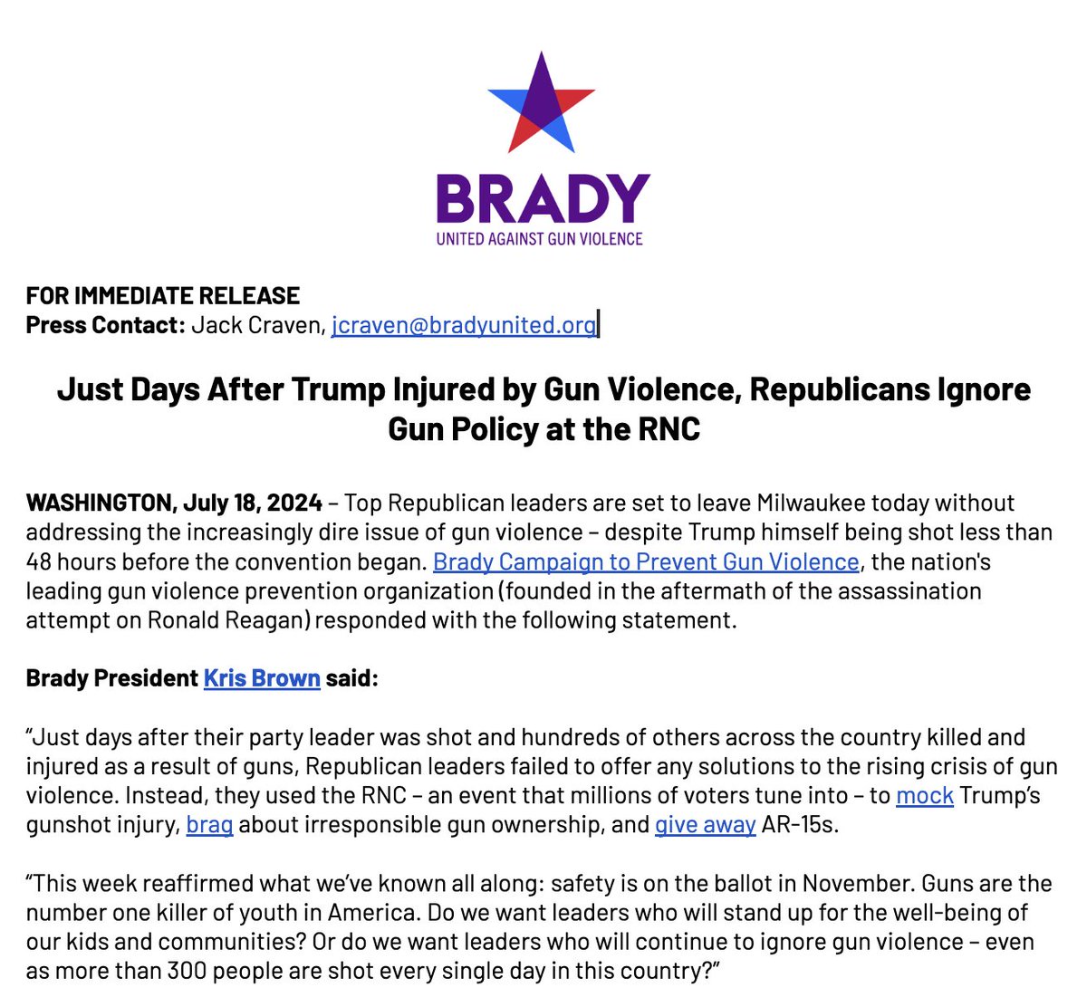 Kris Brown | @KrisBrown.BradyUnited.org tweet media