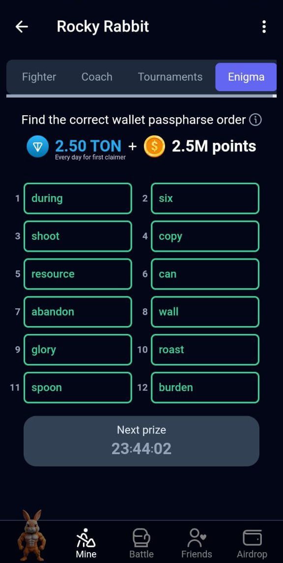 Guys this is Rocky Rabbit Enigma answers!

Good luck and like this post!

#RockyRabbit