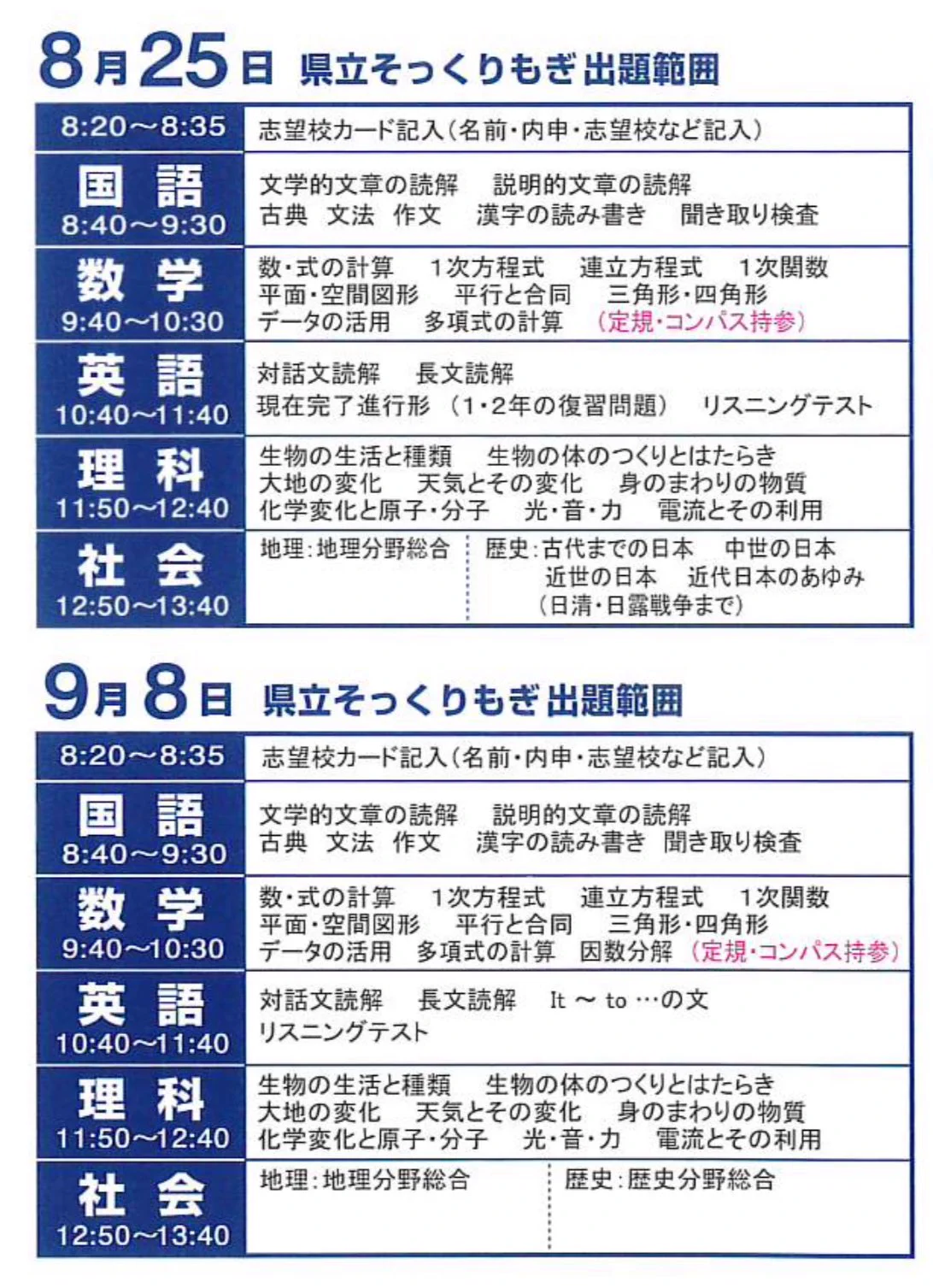 かまなび@千葉県高校受験情報 on X: 