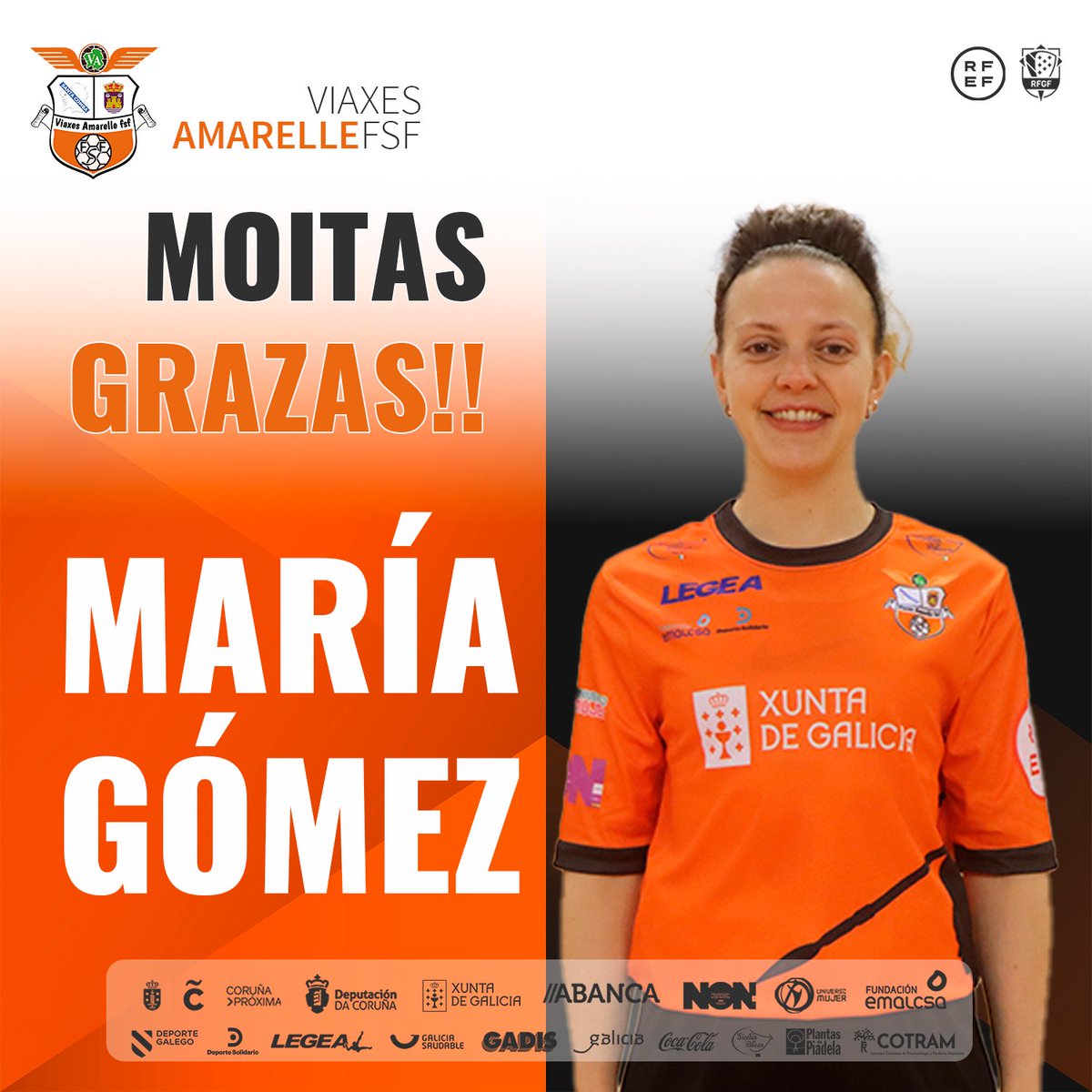 🧡🧡⚽️ MILLEIROS DE GRAZAS MARÍA ‼️

<a href="/mariagomezr10/">Merygó</a> non continuará no equipo herculino para a vindeira tempada.

María Gómez formouse na base do equipo herculino dende moi cativa, onde comezou a despuntar pola súa calidade e con 15 anos pasou directamente as filas do primeiro (+)