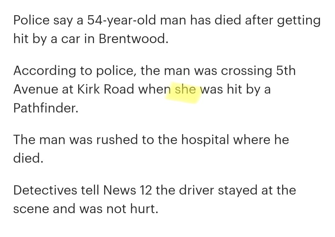 LFROSTNy's tweet photo. @News12LI Referring to a 54-year-old man as "she"... That's kinda odd. https://t.co/gugJgkg6Qn