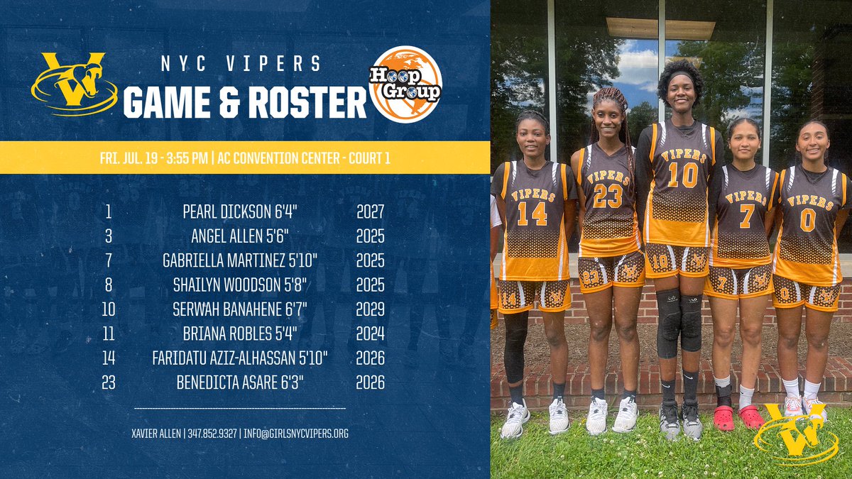 Girls NYC Vipers (@girlsnycvipers) on Twitter photo College coaches, come check us out today <a href="/hgsl_girls/">Hoop Group Girls</a> Championship Weekend in Atlantic City. College coaches, come check us out today <a href="/hgsl_girls/">Hoop Group Girls</a> Championship Weekend in Atlantic City.
