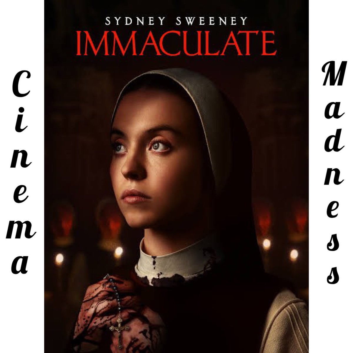 CinemaMadness24's tweet photo. #Immaculate (English) {2.75/5} - okay.

#ImmaculateReview #ImmaculateVibes 
@sydney_sweeney 💥❤️😍 https://t.co/UDaSzDzecp
