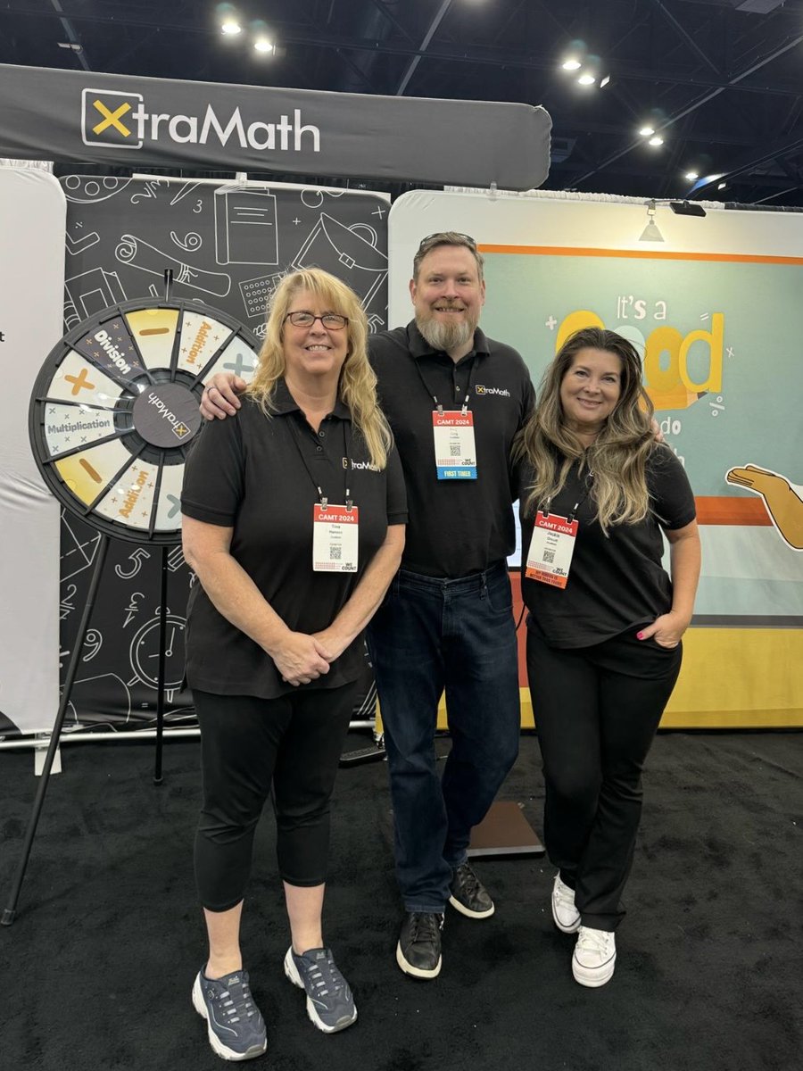 XtraMath_US's tweet image. 🎉 And that&apos;s a wrap! CAMT 2024 was a huge success! We enjoyed meeting so many inspiring Texas educators.

 A huge thank you to everyone who stopped by our booth to pick up a goodie bag and spin our prize wheel. See you next year! 📚✨

#CAMT2024 #MathConference #Edtech #XtraMath