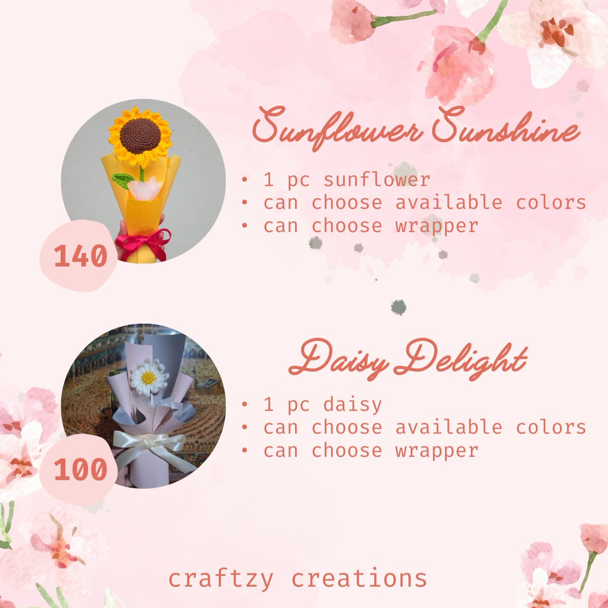 National Girlfriend's Day is blooming on August 1st! Surprise your special someone with a gift that's as unique and beautiful as she is - our handmade crochet flowers! 𓍢ִ໋🌷͙֒

We are now accepting orders until July 31, 2024.  10% discount for the first 10 customers!