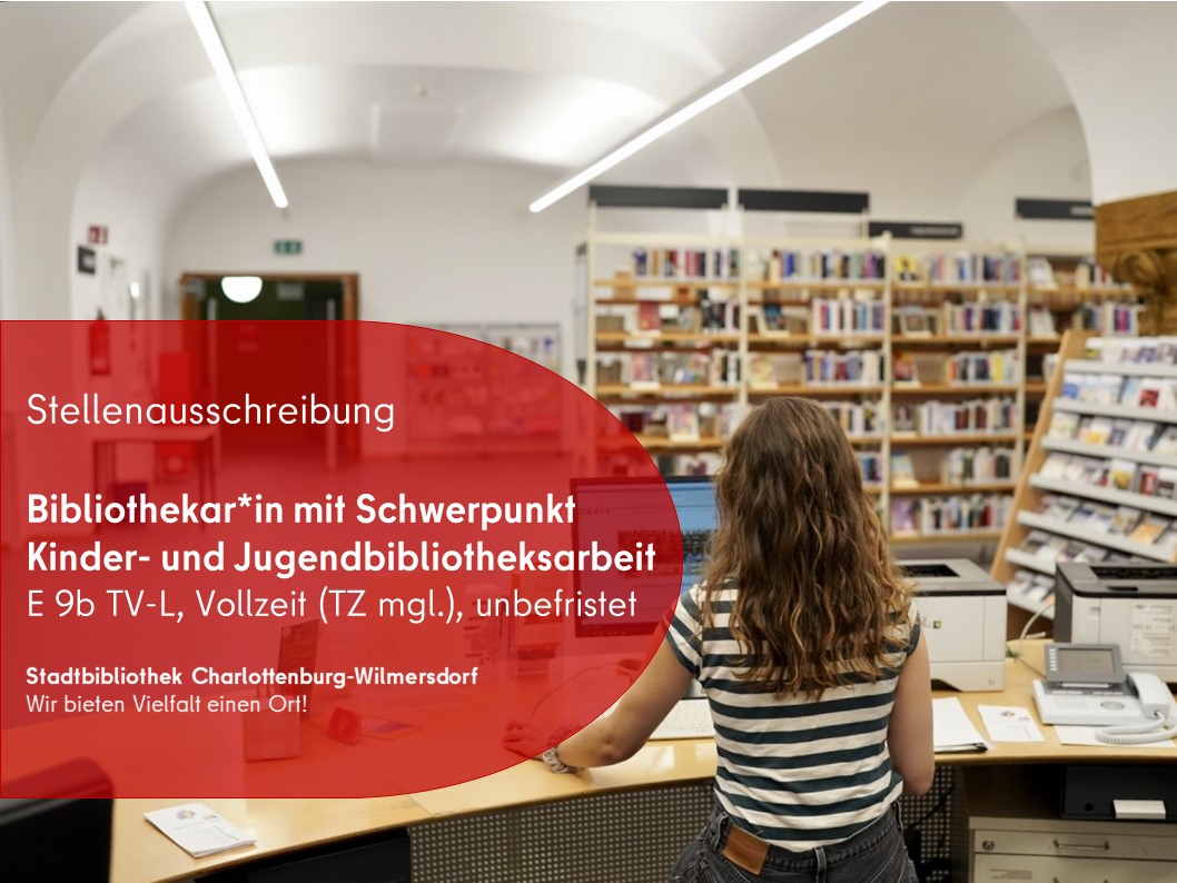 Wir suchen!
Eine neue Stellenausschreibung aus unserem Kinder und Jugendbereich wartet auf tolle Bewerber*innen: karriereportal-stellen.berlin.de/Bibliothekaris…
Wir freuen uns auf Sie!

#Job #Stellenausschreibung #Jobangebot