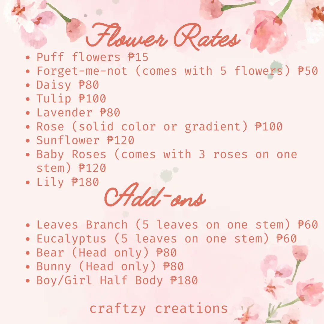 Customized flowers of your choice are also available ⚘.

🪻 order form: docs.google.com/forms/d/e/1FAI…

📍tuguegarao city, cagayan

𓍯𓂃𓏧♡ zy