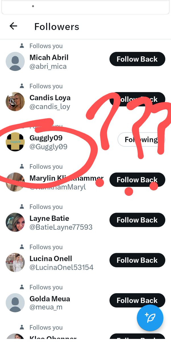 Hello there X/twitter, it has come to my attention that I have over 100 bots following me I think this is creepy and weird. You will see one of these bots circled in red. What is this silly Teletubby man doing???