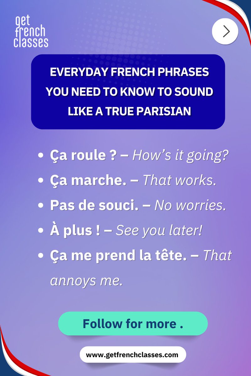 gfclasses's tweet photo. 🇫🇷😲 How to Express Surprise or Amazement in French to Impress Your Friends! 😲🇫🇷

* Oh là là!
* Ça alors!
* Sans blague?
* C’est dingue!

#LearnFrench #ParisianFrench #SpeakLikeANative https://t.co/8eThbOCmv7