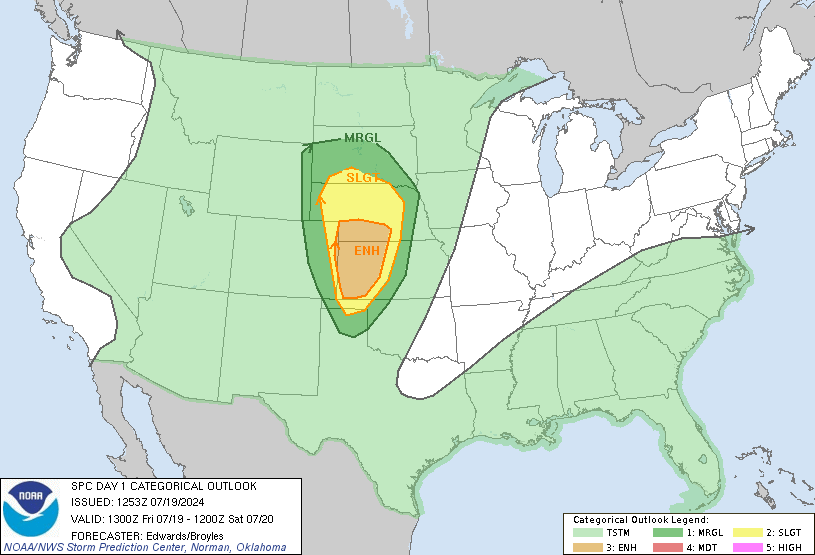 LimWeather's tweet photo. D1 #SPC Convective Outlook
#EnhancedRisk of #SevereWx in C #TornadoAlley esp #NorthPlatte, #LexingtonNE, #Kearney, #Goodland, #LiberalKS, #DodgeCity, #GardenCity, #HaysKS due to 30% SIG Severe #Wind/15% #Hail/<2% #Tornado risks
#Wxtwitter #Wxx #NEwx #KSwx #COwx @itsallisonelsie https://t.co/GNehx63uGX