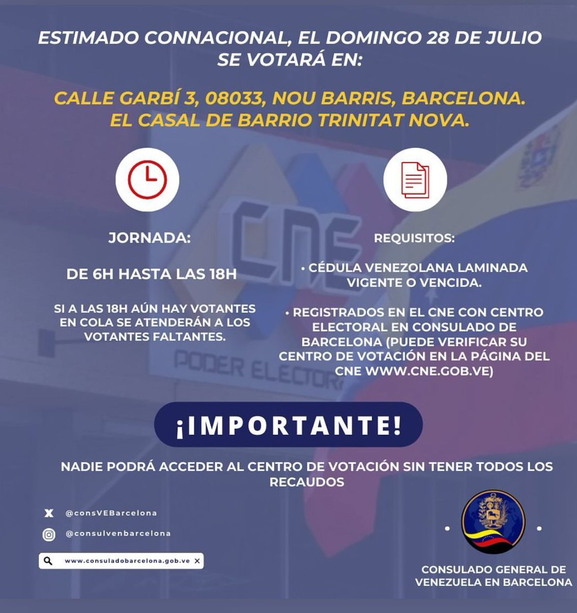 Consulado de Venezuela en Barcelona tweet media