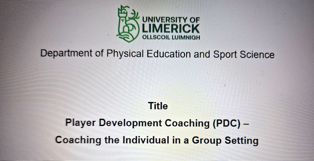 A seed planted by <a href="/PlayerGaelic/">Coaching Gaelic Footballers</a> @ <a href="/GAAngdc/">GAA National Games Development Centre</a> back in 2018 &amp; helped grow by <a href="/kearney_phil/">Phil Kearney</a> of <a href="/PessLimerick/">PESS @ UL</a> the last 7 months. Only the tip of iceberg re Player Development Coaching (PDC) but a very enjoyable journey to date #MScAppliedSportsCoaching