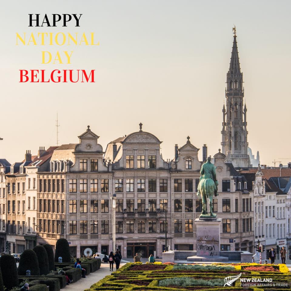 NZinBelgium's tweet photo. From all of us at the New Zealand embassy 🇳🇿: a very happy National Day to all of our Belgian friends! 🇧🇪 @BelgiumMFA @MFATNZ https://t.co/pk1phgn6iS
