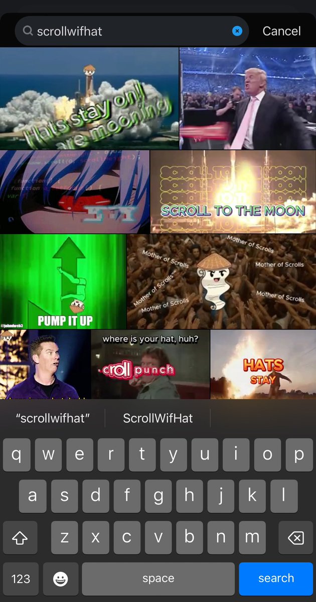 ScrollWifHat's tweet photo. Ever tried typing “ScrollWifHat” into your GIF search field? 👀

Slowly taking over the @Scroll_ZKP ecosystem step by step 🔥🚀

#ScrollSummer #ScrollCanvas #SWIF https://t.co/Jgd1vwr9J2