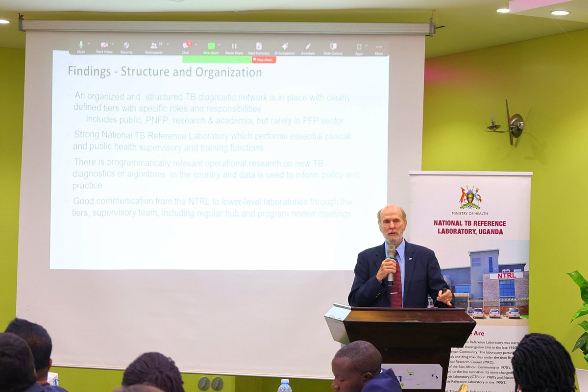 NTRLUg's tweet photo. Dissemination of the TB Diagnostic Network Assessment preliminary findings happening now.
Assessment provides an opportunity to further access to equitable quality diagnostics in TB.
Appreciation to @USAID @JSI @TIFA @MinofHealthUG @NTRLUg @WHOAFRO @WHOUganda @CDC @cphluganda https://t.co/F4jT6uDNRN