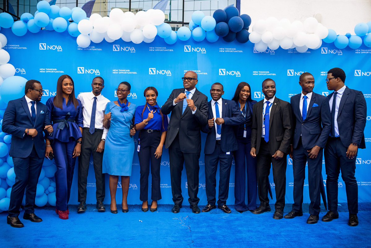 novabankng's tweet photo. Happy Friday from our team at the new NOVA Bank branch, V.I! We're thrilled to blend physical and digital (PHYGITAL) services to serve you better. Cheers to new beginnings and exceptional customer service! #NovaBank #Navigate28 #PHYGITAL #FridayFeeling #NewBranchLaunch #thread https://t.co/uwbirxNpqt