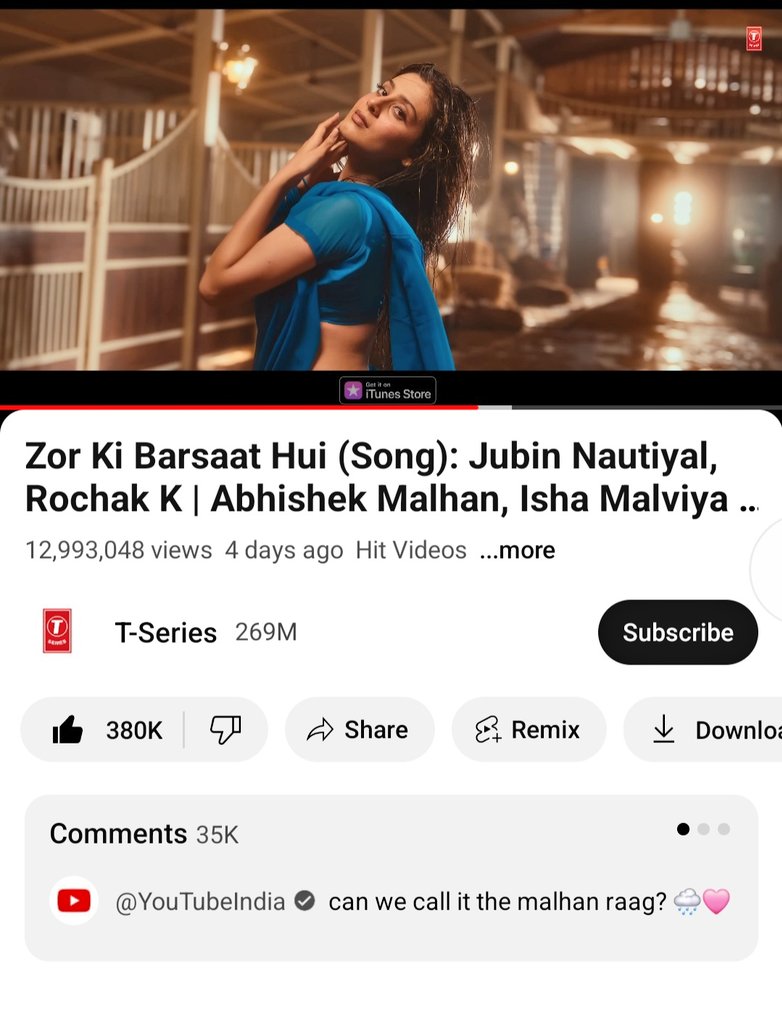 #IshaMalviya is now a hit machine as 2 of her MV are now blockbusters, #PaonKiJutti with 81 Million views in just 2 months &amp; now the new MV ##ZorKiBarsaatHui with 12 M views in 4 days. Reasons- #IshaMalviya is a wonderful actress who compliments the fabulous singers &amp; the songs