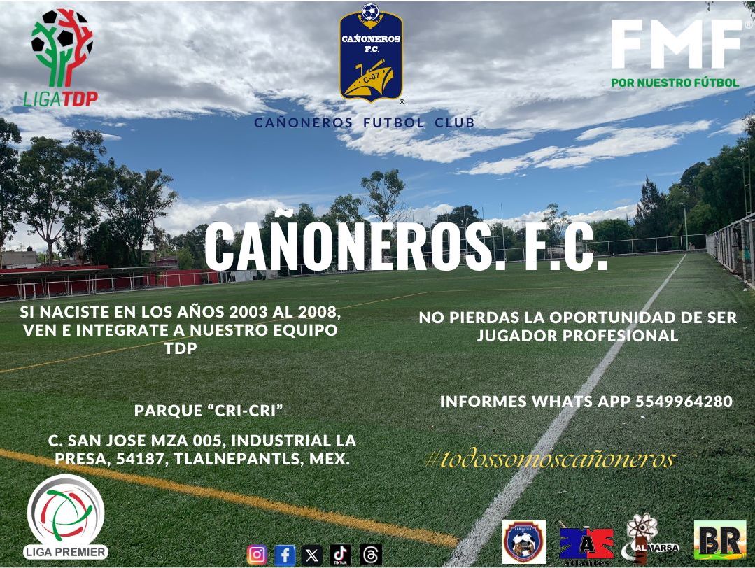 CCanoneros's tweet photo. Club Cañoneros te invita a realizar una prueba !!!
Asiste de lunes a viernes a partir de las 4:00 pm.
#todossomoscañoneros 
#PorSiempreCañoneros https://t.co/xpS1pVtQde