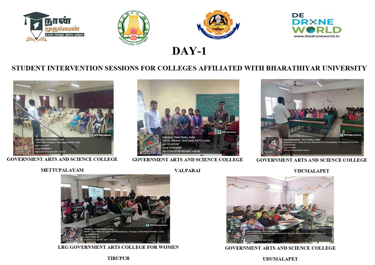 Dedroneworld's tweet photo. Day 1 Launch:  Drone World Solutions Private Limited has successfully kicked off the first day of drone training– Coimbatore and other districts  This groundbreaking initiative, powered by Bharathiyar University and the Naan Mudhalvan scheme.
Stay Tuned!  This is just  beginning. https://t.co/inAWYkY0aa