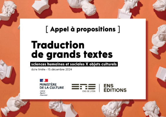 ENS Éditions et le ministère de la Culture lancent un appel à projets « Traduction de grands textes »: Les traductions retenues seront publiées dans l’une des collections d’ENS Éditions. dlvr.it/T9pPY8 <a href="/livreshebdo/">Livres Hebdo 📚</a>