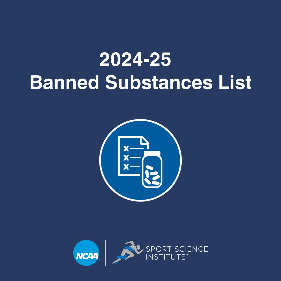 DYK? <a href="/NCAA/">NCAA</a> legislation requires all member schools to provide drug education to all student-athletes. You can access the latest NCAA Banned Substances List here: 🔗 on.ncaa.com/2024-25BannedS…