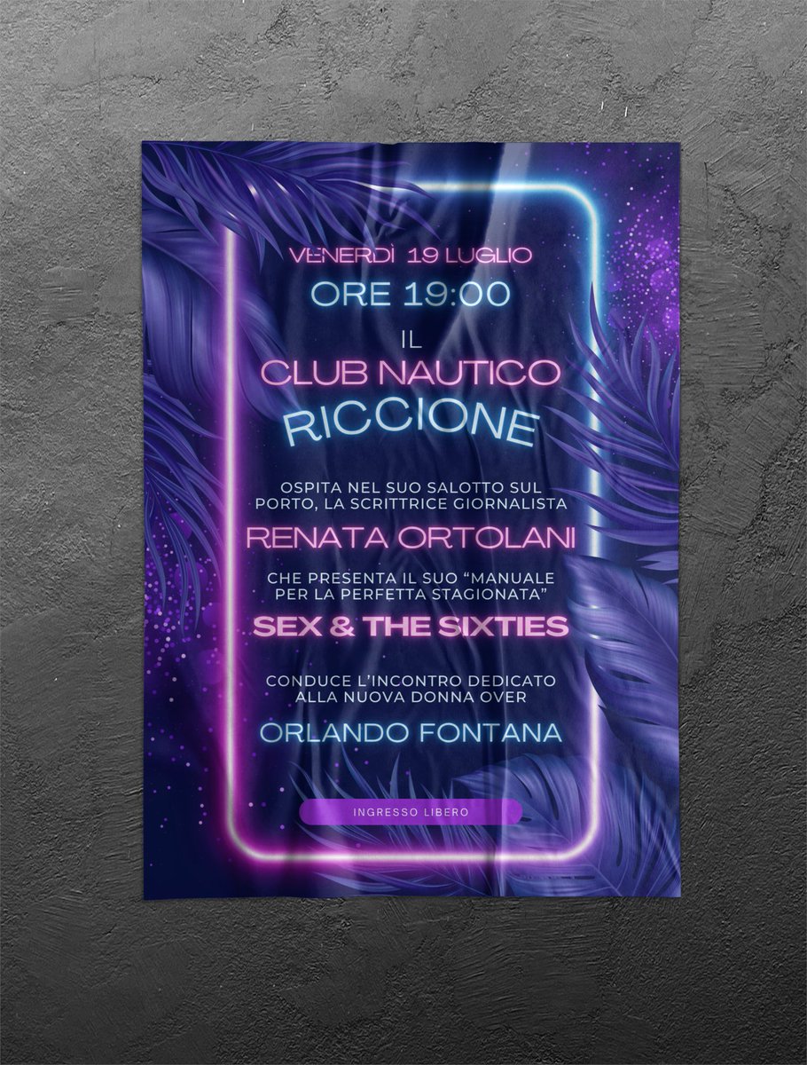 Oggi ore 19 al Club Nautico Riccione un evento imperdibile: Renata Ortolani presenta il suo intrigante libro 𝐒𝐄𝐗 &amp; 𝐓𝐇𝐄 𝐒𝐈𝐗𝐓𝐈𝐄𝐒 Manuale per la perfetta stagionata
#dileandroedirore #autoridileandro #renataortolani #serataculturale #over60 #donnecheispirano