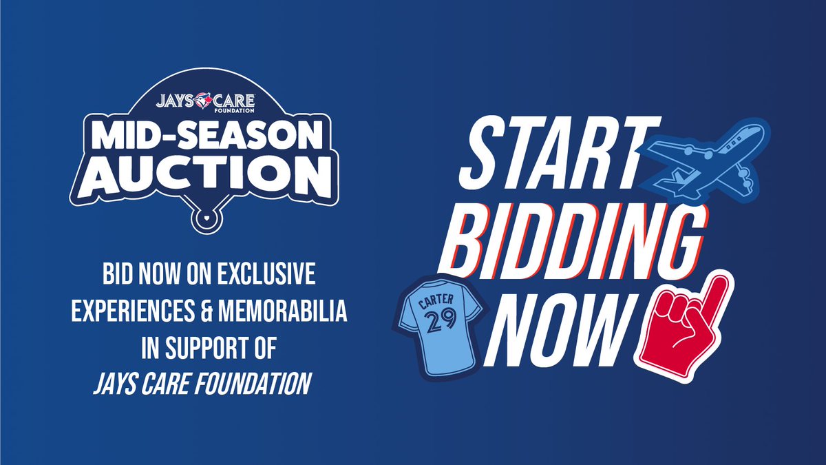 JaysCare's tweet photo. The Jays Care Mid-Season Auction is now live! Bid on unique experiences and exclusive packages such as signed memorabilia, concert tickets, a trip to Chicago to see your @BlueJays at Wrigley Field, and so much more! 📢

To see the full list of items visit: https://t.co/KrPtGO6wbT https://t.co/ZabAZRXlFA