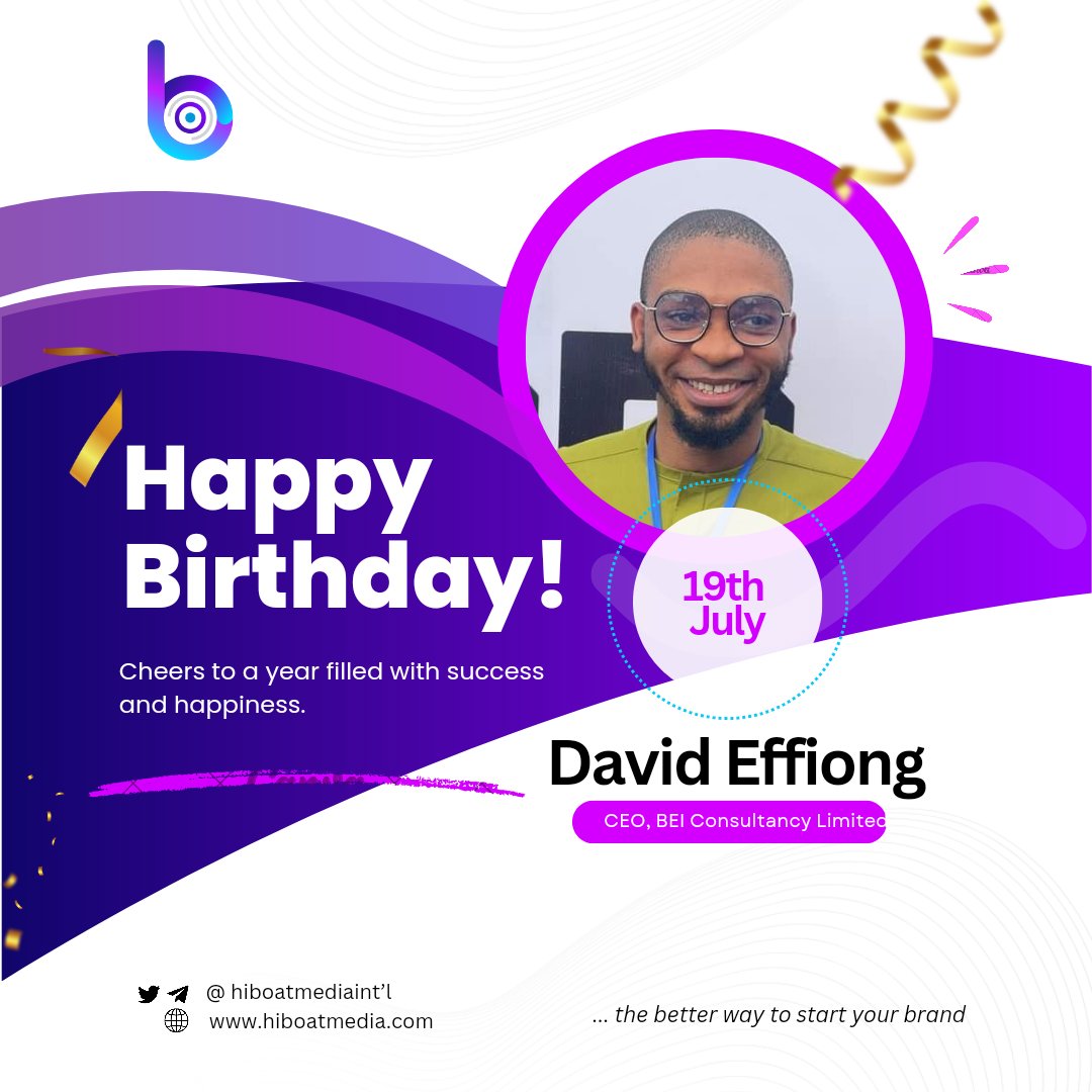 HIBOATmediaIntl's tweet photo. Happy Birthday, @Davizoe1🥳!

Here's to many more years of innovation, impact and spreading blockchain knowledge 🥂 https://t.co/vr7T78iYF2
