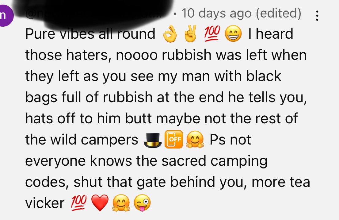 Discovered a wild camping/fly camping row on TikTok; it’s a heated debate but “more tea vicker” is going to live rent-free in my head forever now.
