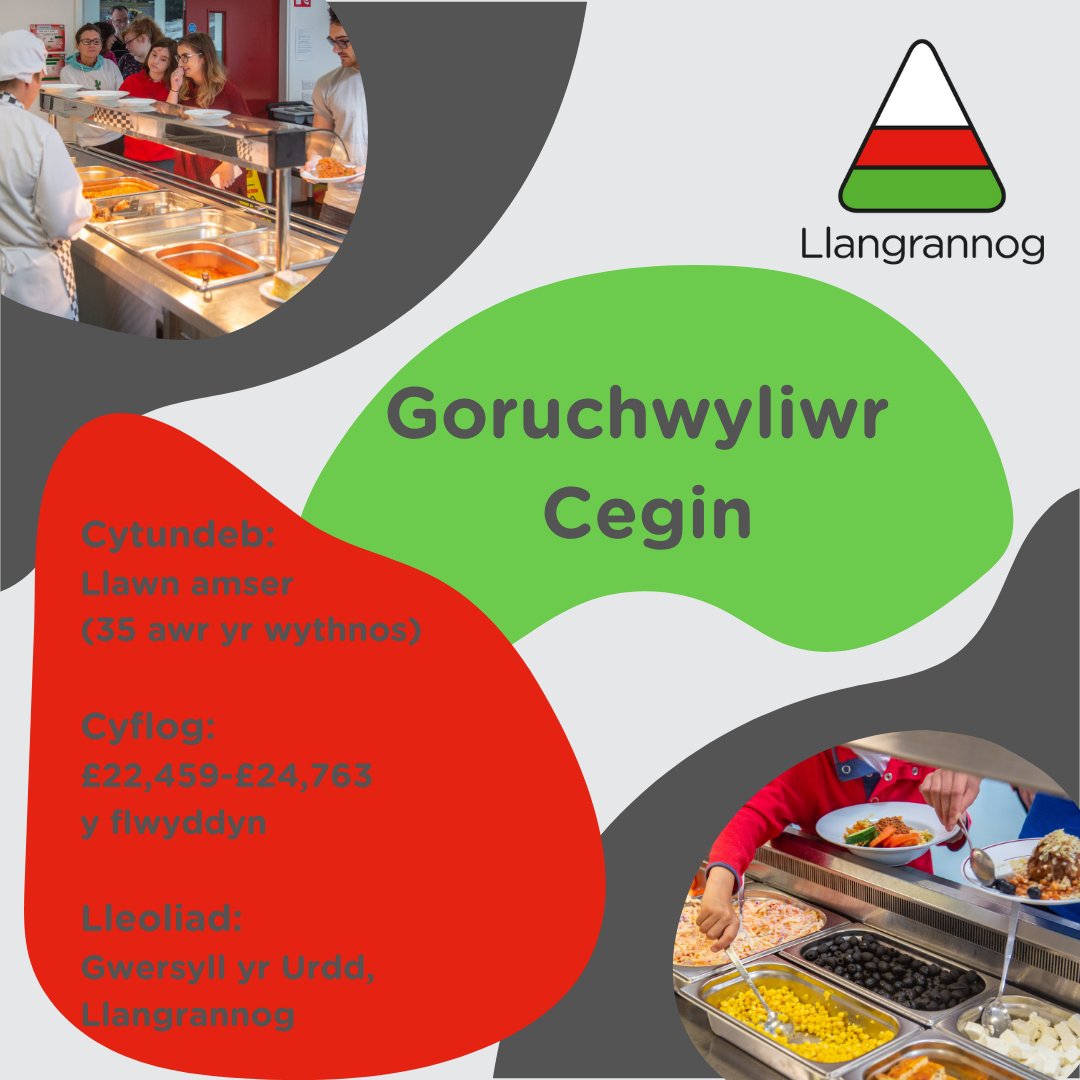 ✨Goruchwyliwr Cegin✨
📍  Gwersyll yr Urdd, Llangrannog
📝Parhaol, llawn amser (35 awr yr wythnos)
💡 £22,459-£24,763 yr flwyddyn
🗓️Dyddiad cau: 9 Awst

🔗 Linc yn y bio am fwy o wybodaeth ac i wneud cais