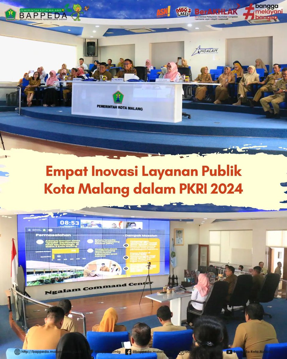 bappedamlg's tweet photo. #NawakNgalam &amp; #NawakPerencana

Dalam sesi presentasi dan wawancara Pemantauan Keberlanjutan dan Replikasi Inovasi  2024 yang diadakan secara online di ruang Ngalam Command Center  Balai Kota Malang, Pj. Wali Kota Malang, Wahyu Hidayat, menyampaikan empat inovasi layanan publik https://t.co/kMqF9gedin