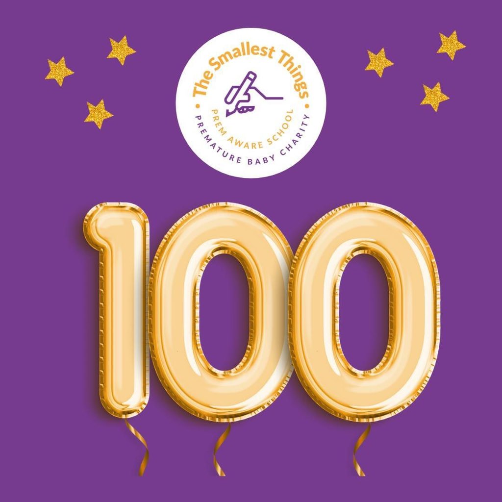 _SmallestThings's tweet photo. 100 🥳

There are now 100 Prem Aware Schools across England, Wales, Scotland and Northern Ireland.

💜 This is incredible.

 A huge thank you to each and every one of our 100 schools for committing to support children born prematurely. https://t.co/WOtdhoP8qV