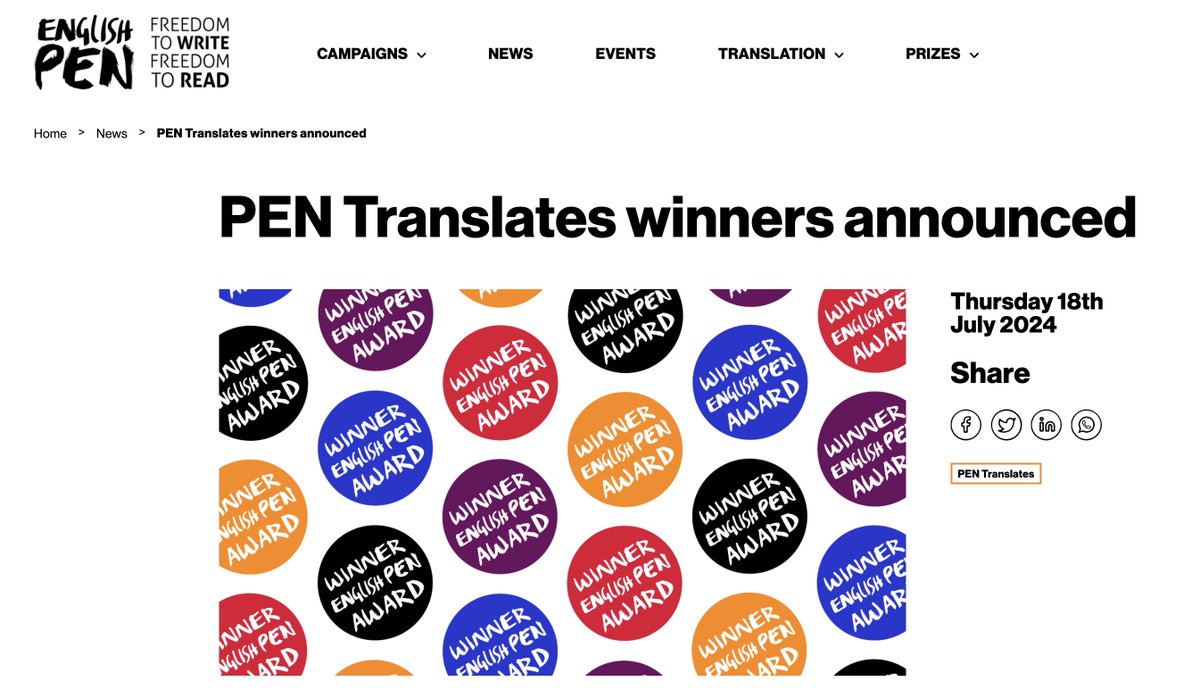 norvikpress's tweet photo. "The first time English PEN has awarded titles translated from Greenlandic".

Very excited to share the news that Norvik Press secured the prestigious PEN Translates award for  Sørine Steenholdt's Zombieland, translated by Charlotte Barslund. https://t.co/oGk6D4P0sG