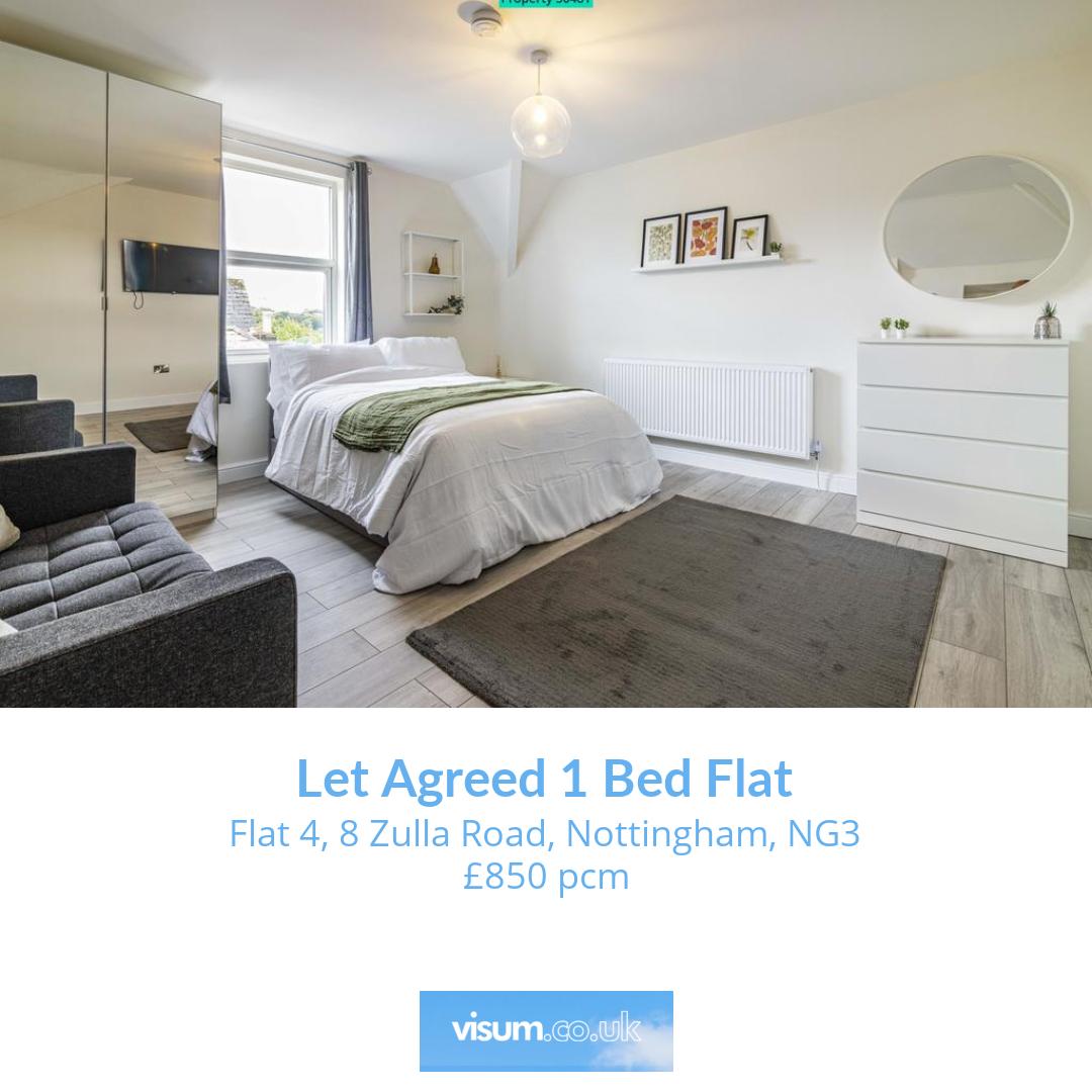 Flat 4, 8 Zulla Road, Nottingham, NG3

🛏 1 bed 
🛋 0 reception 
🚿 1 bath 

Let Agreed 1 Bed Flat £850 pcm 

📲 Get in touch with our team today! 

📞01455 364911 
📧 onthemarket-enquiries@visum.co.uk