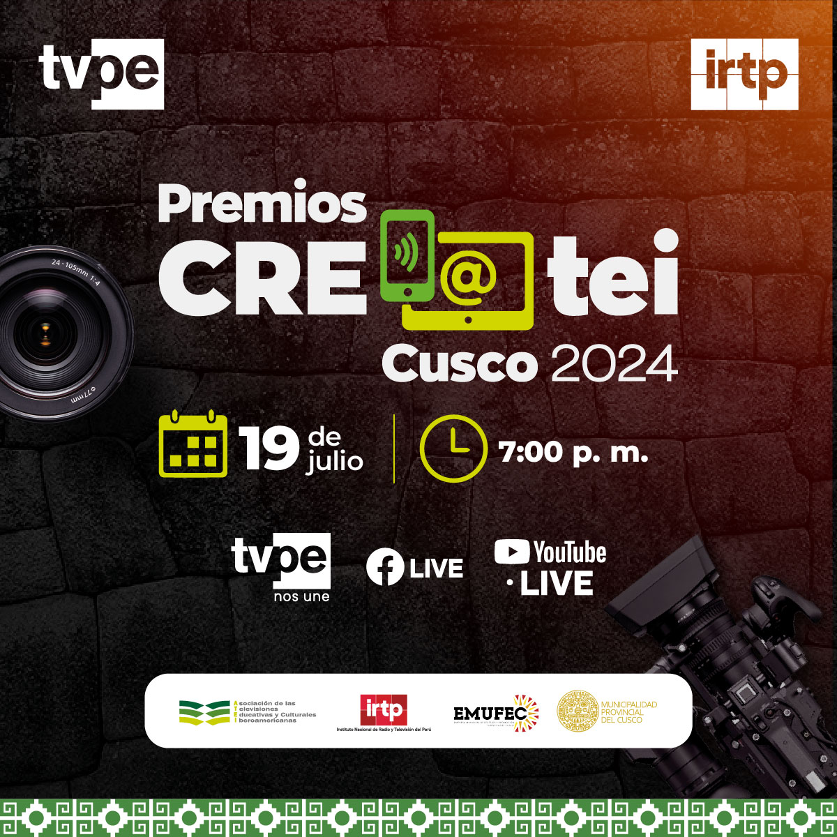 tvperupe's tweet photo. ☝️ ¡No te pierdas en vivo esta experiencia única desde la ciudad del #Cusco! 👏👏👏  Iberoamérica #NosUne con los #PremiosCREatei2024 a través de la señal de #TVPerú y nuestras redes sociales. 📺 https://t.co/Wz4z2xQvGQ