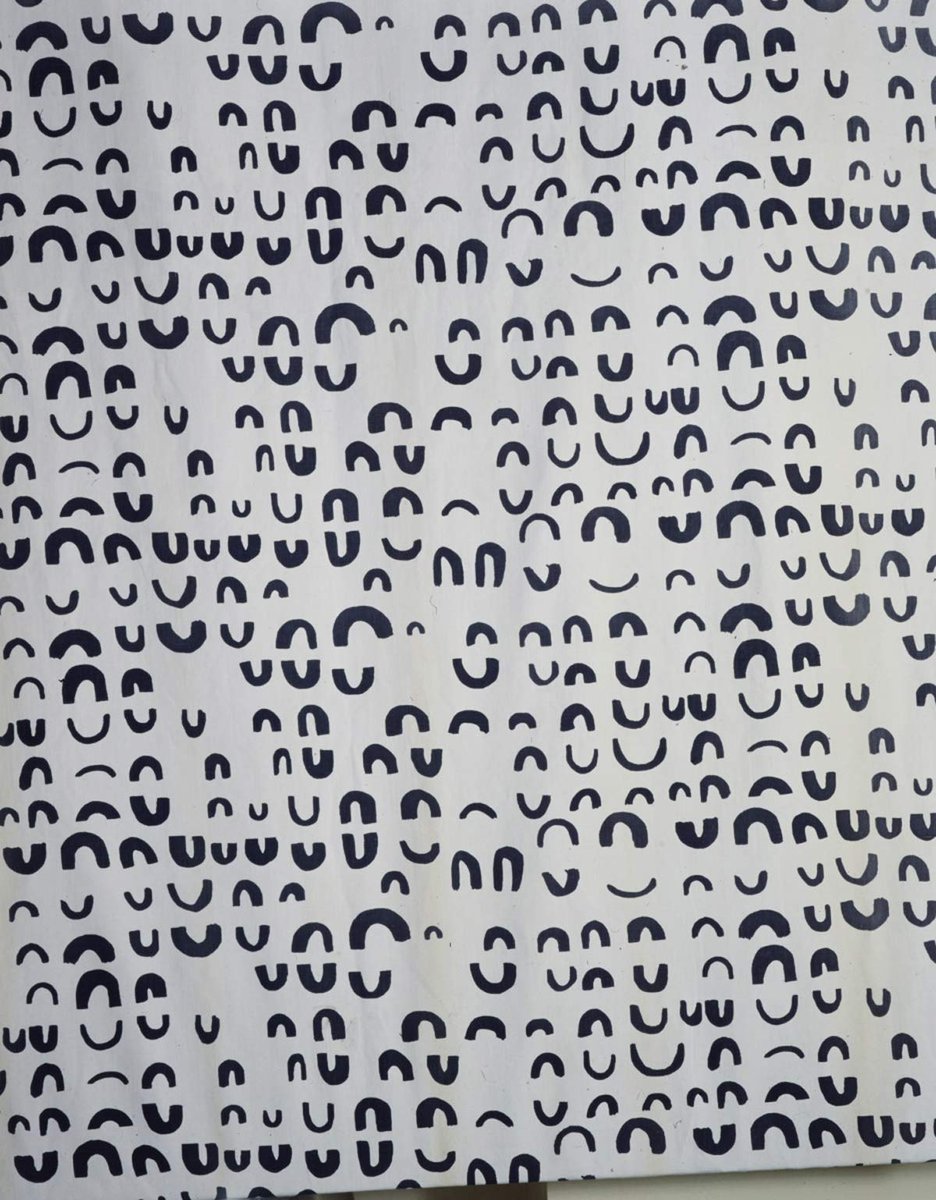 #LucienneDay's Runic (1959) and Magnetic (1957) #textiles both suggest hand-carved or handwritten lettering. Digital reprints of both are available to order from classictextiles.com <a href="/cat_gsa/">CATdigital</a>.