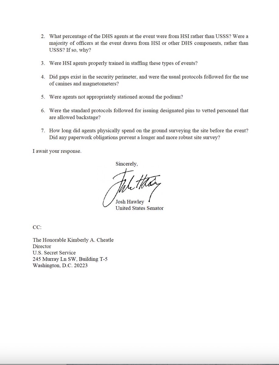 HANKonX's tweet image. NEW: Whistleblowers slam DHS for 'stunning failure' to protect Donald Trump at Butler, Pennsylvania rally.

According to republican senator Josh Hawley, it was revealed that massive security blunders occurred at Trump’s rally last Saturday. 

• Detection canines weren't used as