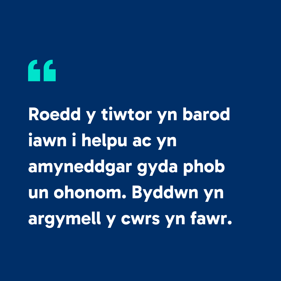 Our expert tutors will support you through your course from start to finish. You can learn with confidence, knowing that your tutor has your back! 💫
_______

Bydd ein tiwtoriaid arbenigol yn eich cefnogi drwy eich cwrs o'r dechrau i'r diwedd.💫

#MfAWales #MIOCymru