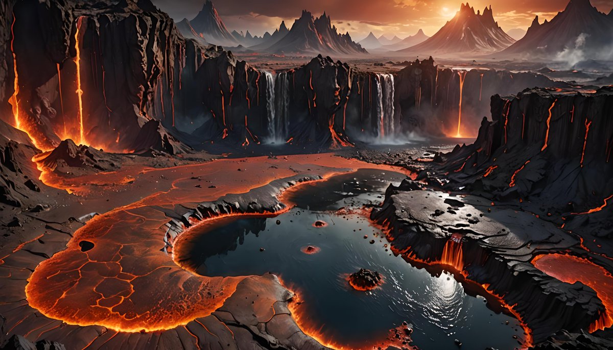 Bryantist's tweet photo. More volcano planet made with AI #NightCafe #Futuristic #SciFi #AIart
@NightcafeStudio https://t.co/jxI2qbzLAG