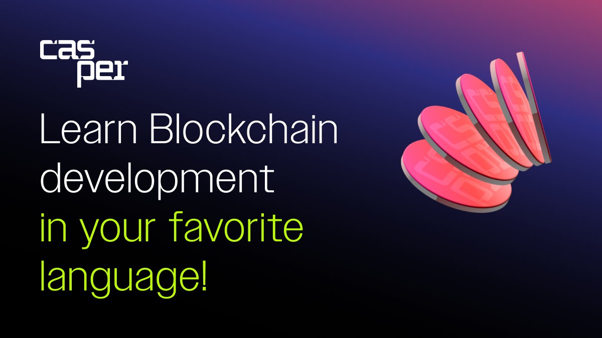 Casper_Network's tweet photo. Developing DeFi apps on #Casper is easier than ever with our Developer Portal! 

Check out https://t.co/CNIMe9qSdB for:  
🪙 Comprehensive documentation  
🪙 Active community hub 
🪙 Easy access to tutorials &amp; code samples https://t.co/prYuNEp9Jx
