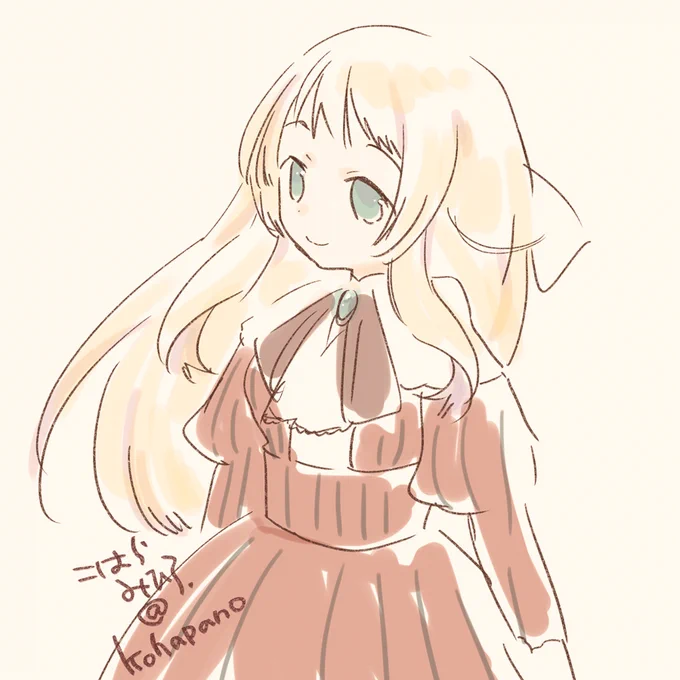 サラ。色素薄めで儚げな感じで。今日もどこかで攫われてると思う(色は非公式 #神聖課金