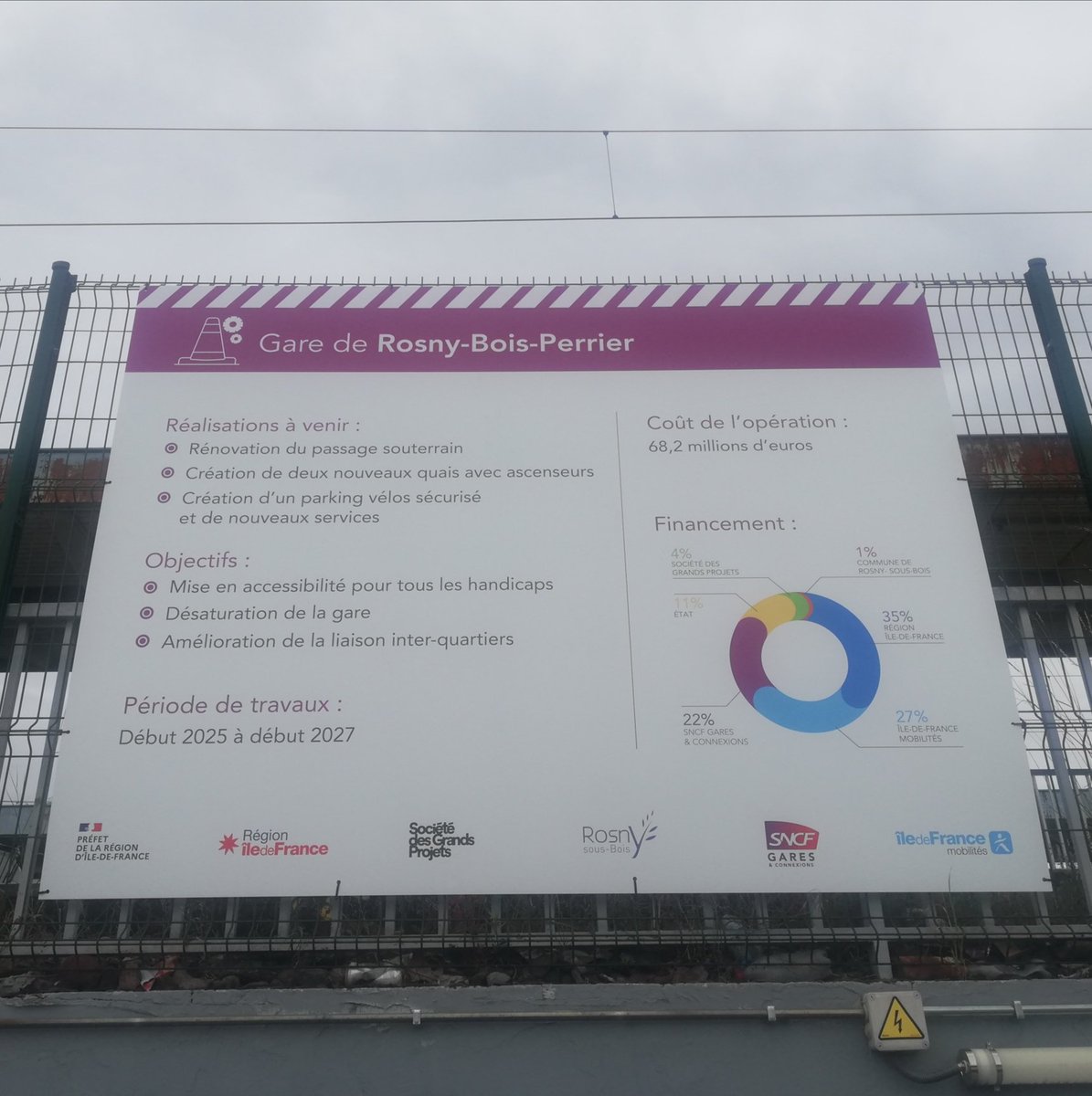 Asso_usagersidf's tweet photo. Rosny Bois Perrier : faute d'étude globale, la RATP a construit la station M11 trop près de la gare RER. Pour ajouter des quais latéraux, la SNCF va devoir les construire au ras du bâtiment voyageurs 🙄 https://t.co/XRNntvVKi3