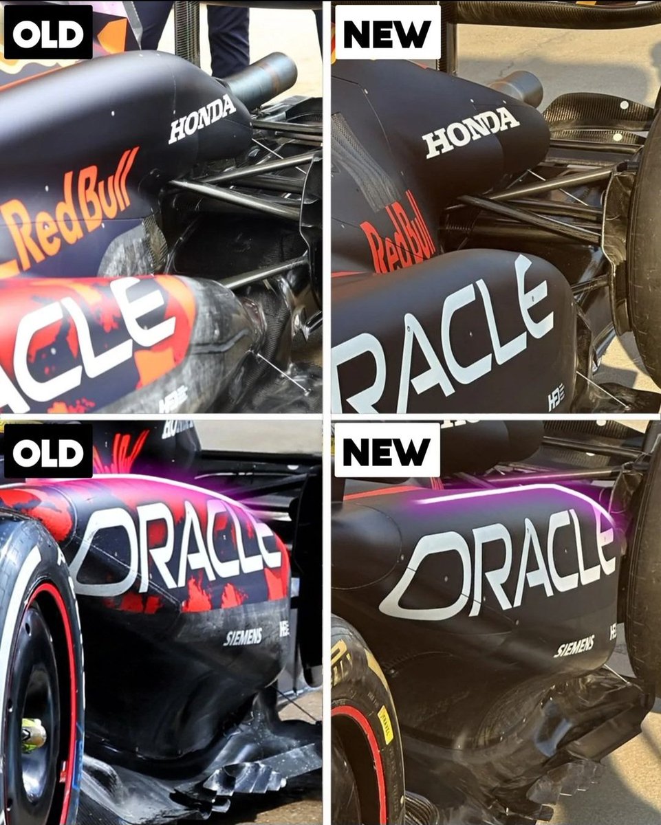 F1Thrace's tweet photo. 📌 Eski ve yeni Red Bull motor kapakları;

📸 @formua1uno

#F1 #Formula1 #HungarianGP https://t.co/9Fv1WvhLL7