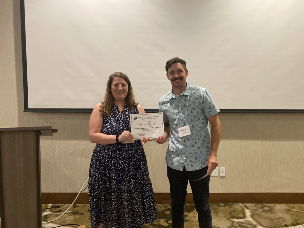 Southern Forest Health Work Conference (SFHWC) (@sfiwc22) on Twitter photo Congratulations to our Graduate Student Session winners! Cassandra Waldrop (UGA) won the M.S. competition, and Tim Shively (Virginia Tech) won the Ph.D. competition. 🤩🏆
#sfhwc24 <a href="/UGAWarnell/">UGA's Warnell School</a> <a href="/VT_Entomology/">VT Entomology</a> Congratulations to our Graduate Student Session winners! Cassandra Waldrop (UGA) won the M.S. competition, and Tim Shively (Virginia Tech) won the Ph.D. competition. 🤩🏆
#sfhwc24 <a href="/UGAWarnell/">UGA's Warnell School</a> <a href="/VT_Entomology/">VT Entomology</a>