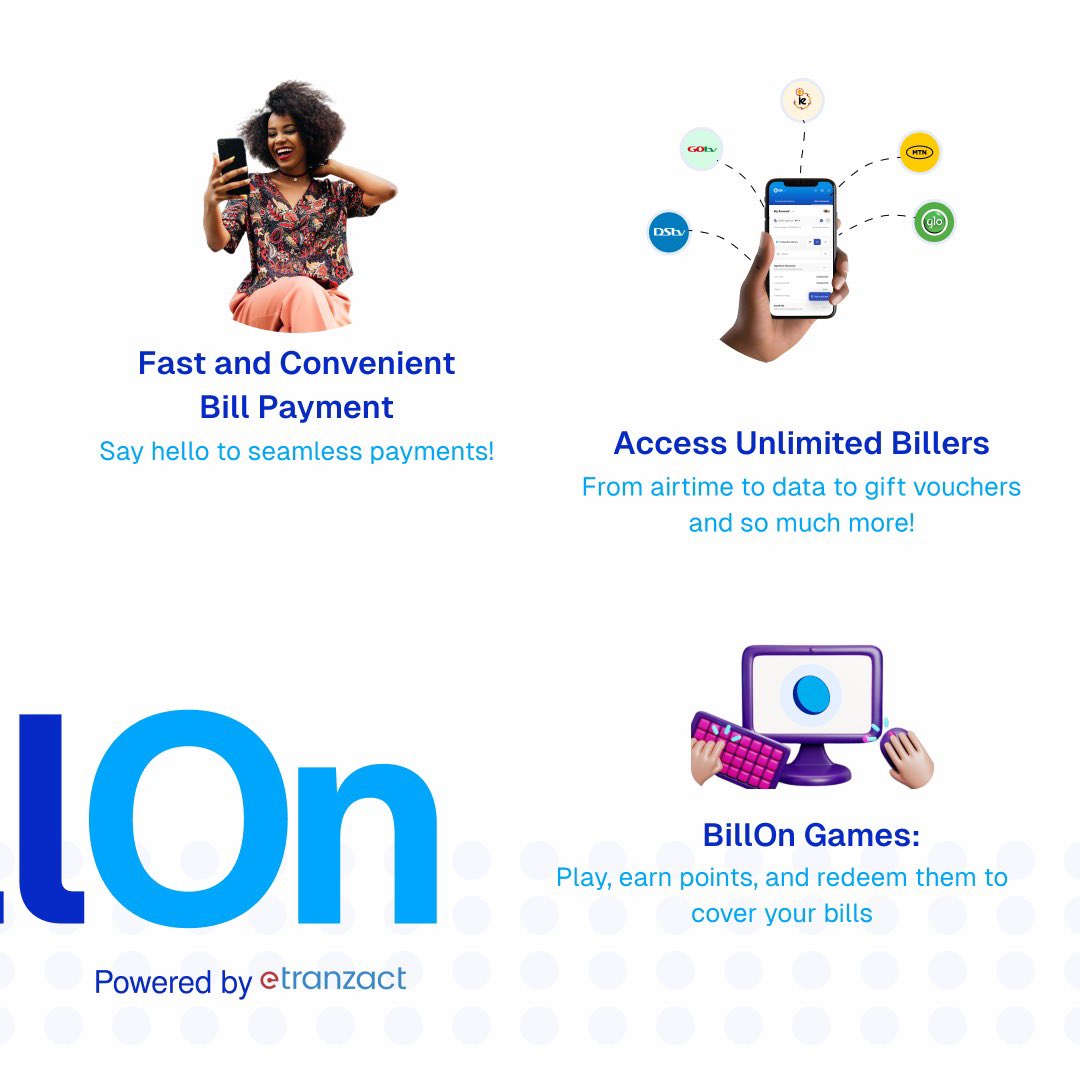 PaywithbillOn's tweet photo. Flexing into the weekends knowing that BillOn got you covered with your bill payment.

Join BillOn waitlist via the link in the bio 😊
#tgif #BillOn #billpayment #digitalbill #ExploreMore #explor #games #ComingSoon #Fast #billing #payments https://t.co/cSFqYKGmMw