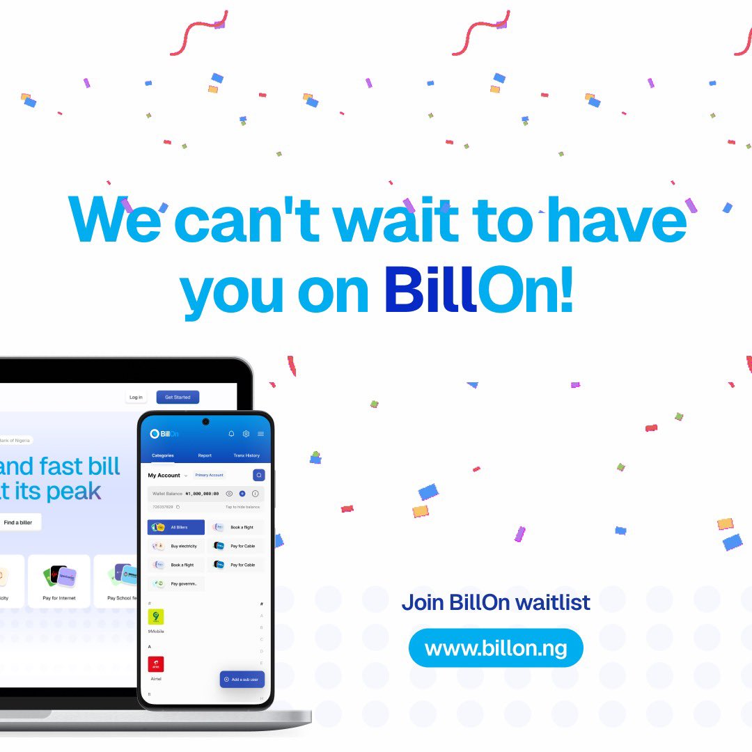 PaywithbillOn's tweet photo. Flexing into the weekends knowing that BillOn got you covered with your bill payment.

Join BillOn waitlist via the link in the bio 😊
#tgif #BillOn #billpayment #digitalbill #ExploreMore #explor #games #ComingSoon #Fast #billing #payments https://t.co/cSFqYKGmMw